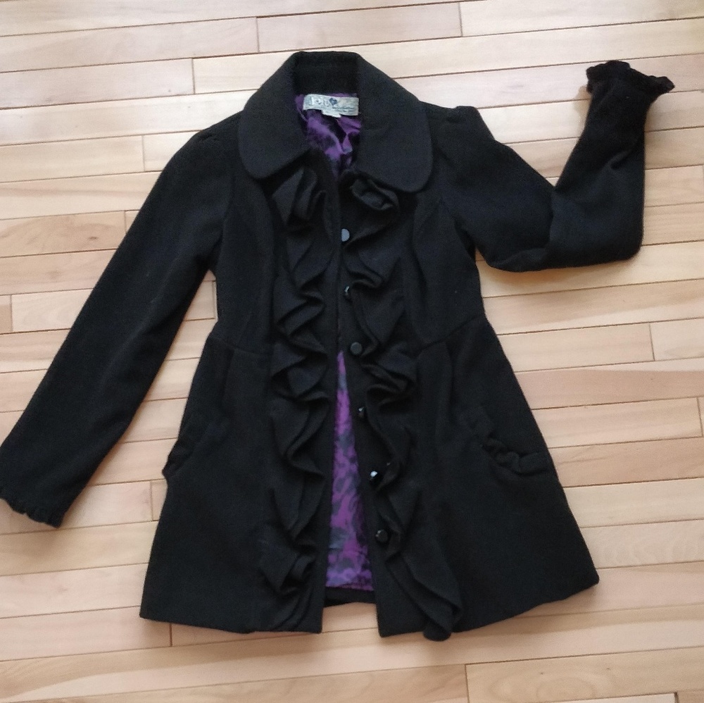 Ruffled Longline Princess Coat